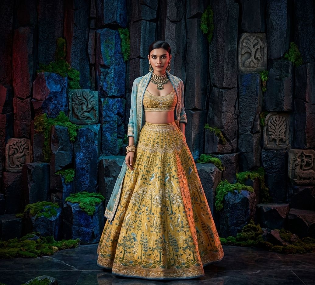 Designer Silk Lehenga with Heavy Embroidery & Royal Finish