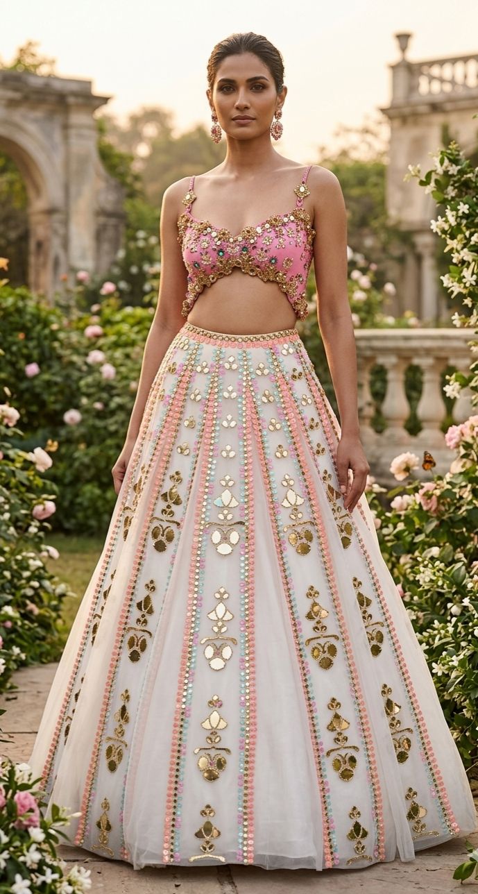 Floral Designer Lehenga with Embroidery | Elegant Engagement & Festive Wear