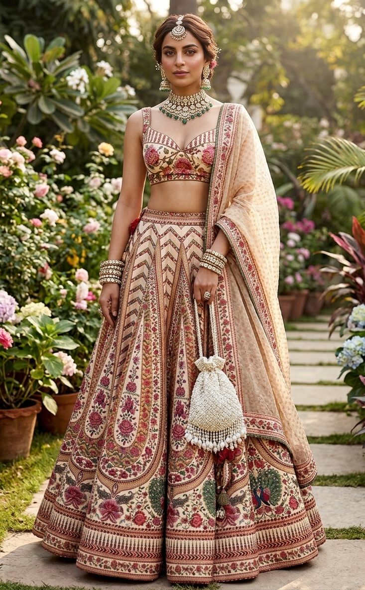 Designer Bridal Lehenga Set with Intricate Embroidery & Elegant Dupatta