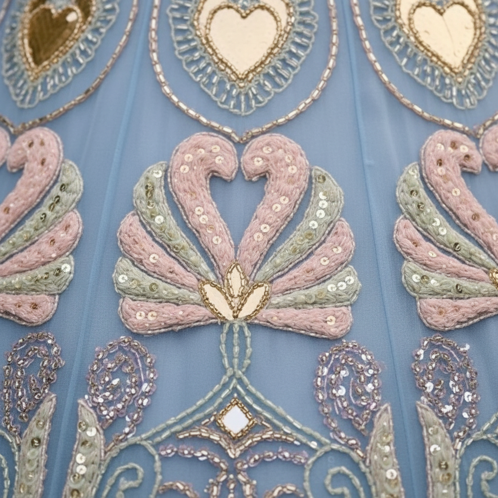Swan Lehenga in Powder Blue