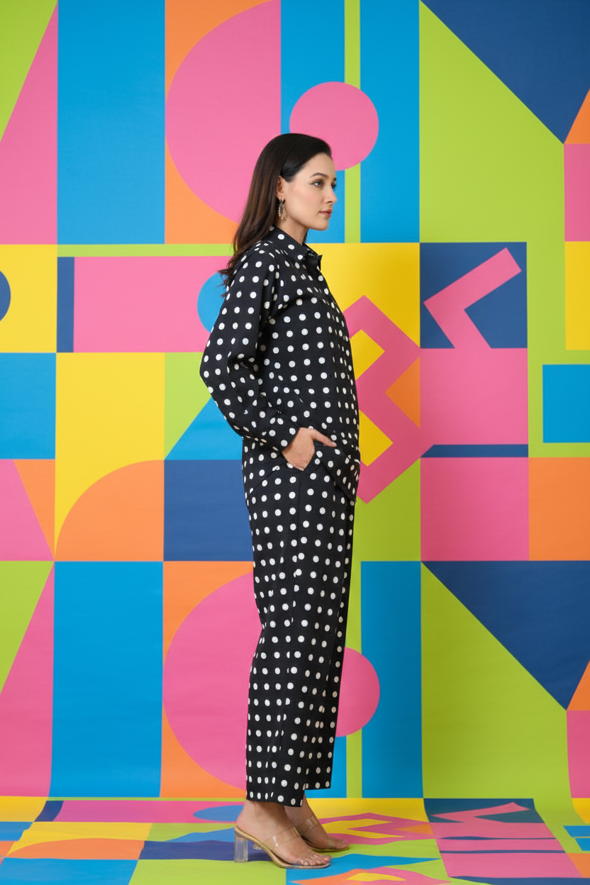 Polka dot coord set - side profile