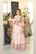 Ivory pink floral lehenga - front pose